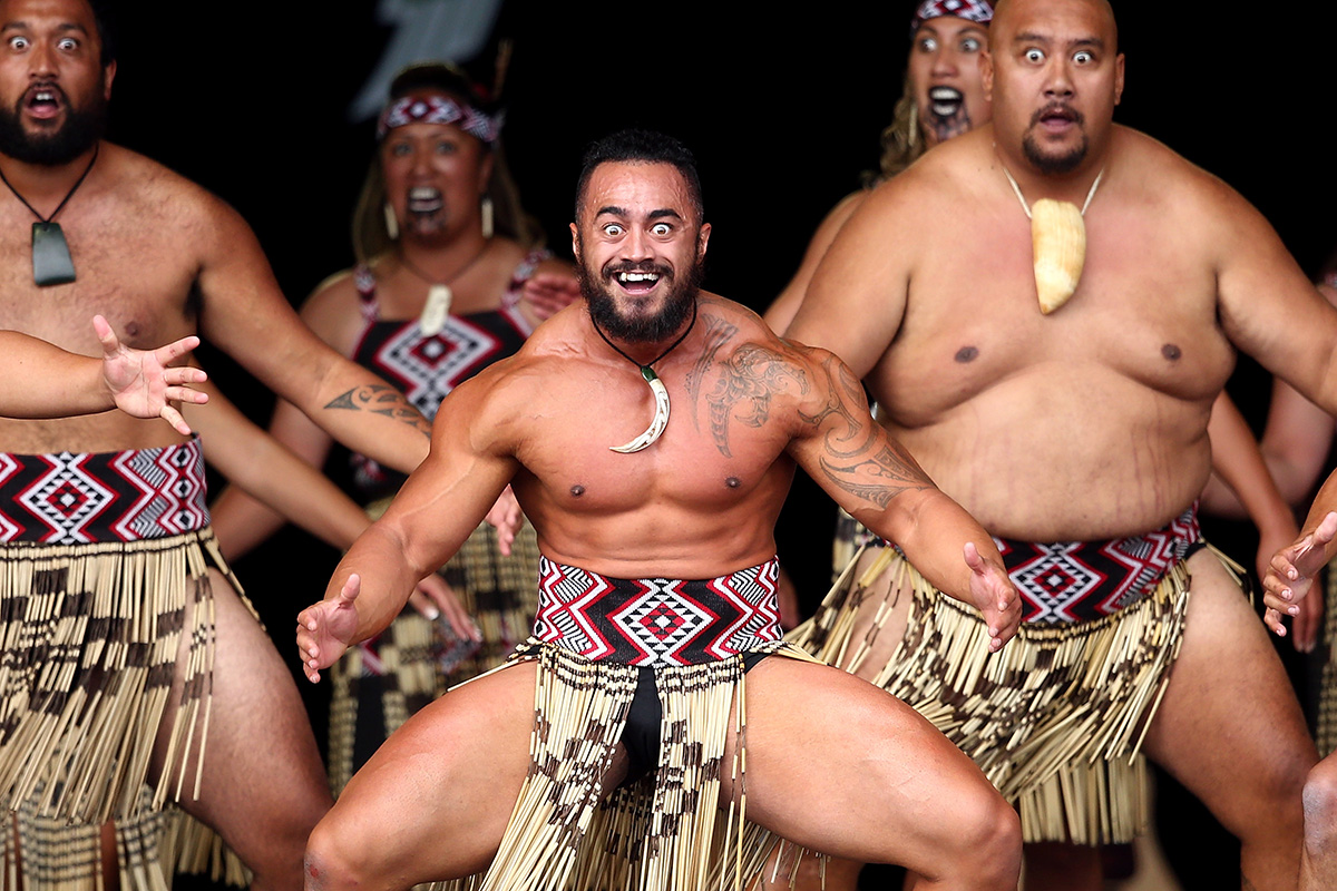 Moving from Canada to New Zealand Illustration. Haka Dance.