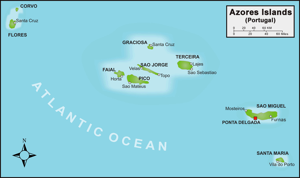 Moving to Azores. Map of the Islands